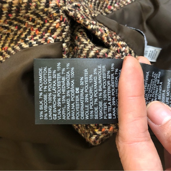 & Other Stories Oversized Brown Tweed Blazer with Notched Lapel - Picture 7 of 10